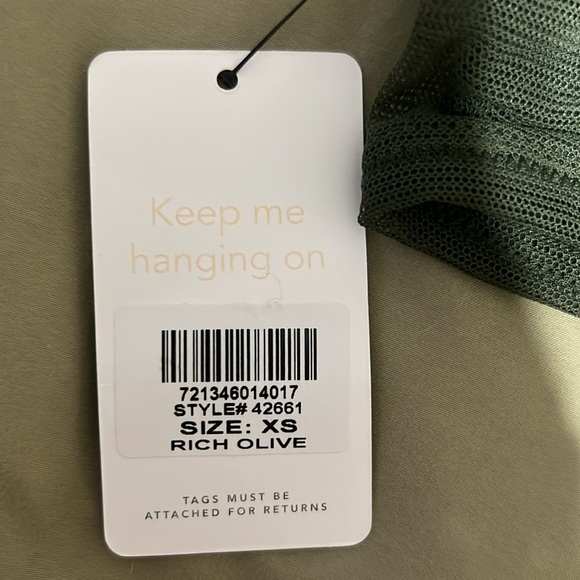 Lively Womens XS Rich Olive The Mesh Trim Bralette Bra 42661 Mesh Detailing - Picture 4 of 4